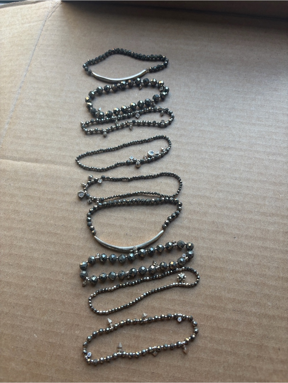Kendra Scott Pyrite Oxidized Silver Bracelet Stack Set of 8
